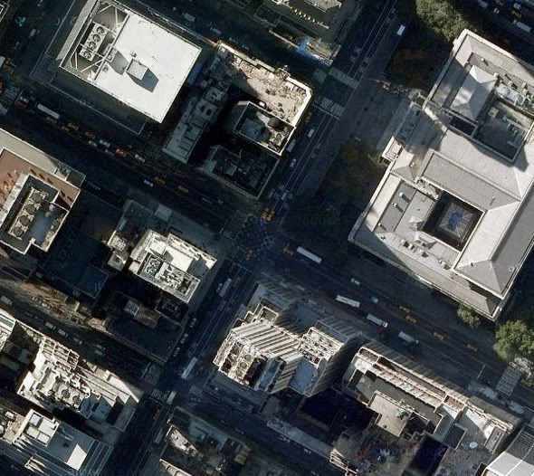 Birds eye view of 5th avenue in New York